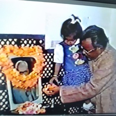 Trisha paying her respects to her great grandfather at his 100th Birthday, Smarika Vimochan