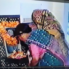 Mummy paying her respects to her Babuji at his 100th Birthday, Smarika Vimochan