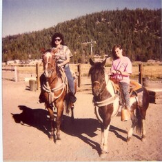 Diana and Monica horseback riding 