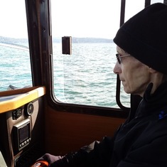 Diane on the new boat