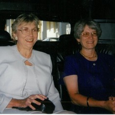 Diane and Marjorie in a Limo