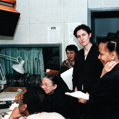 Diane in the UN Radio studio in 2000.