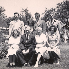 Frank and Ruth Tuckerman with three kids and spouses