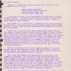 Dick Pooley's Letter Proposing MRA April 29, 1959.  Original letter proposing the formation of MRA.  The first name in the list was adopted at the meeting at Timberline Lodge June 1959 when the MRA incorporation occurred.