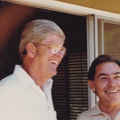 Dick with Dick Doughty at the Tennis Club.