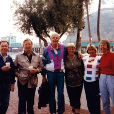 Dick with Dick Doughty, Joe Warren, Fran Jones, Jane Warren and Carol Doughty in Catalina.