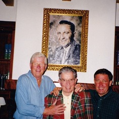 Dick, Joe Warren and Jack Giacomini at the Club celebrating Carole's 60th.
