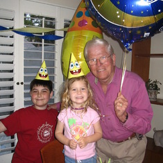 Dick with Matthew and Delaney celebrating Delaney's birthday.