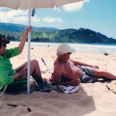 Carole and Dick enjoying the views - Hanalei Bay.