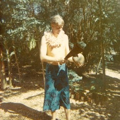 Dick in his 'Lava Lava" on Maui - 1967