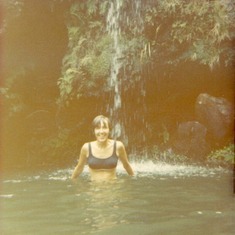 Carole swimming in the 7 pools on Maui - 1967