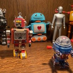 Part of Lau's super cool robot collection
