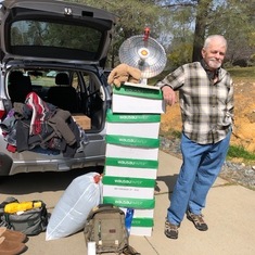 Woah...all packed up for his 6-week stay in SF for radiation treatments!
