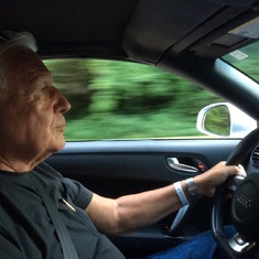 Dieter driving his Audi in Sept. 2016. Near Lime Rock Park, CT. We attended the vintage races.