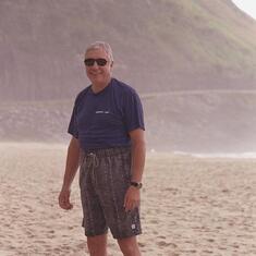 Dieter on the beach, south of Rio, 1993