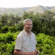 dad in the garden in Crete