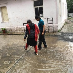 (151) Farida & Anusha enjoying the muddy ground during rains