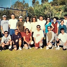 Dingneng with his volleyball team