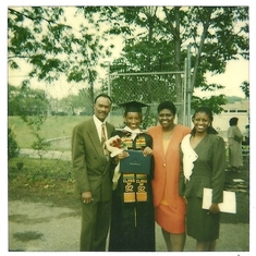 With her Dad, Mom, and Sister as she graduates from college