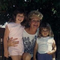 Grandma Dixie with Anna and Mary -1988
