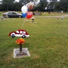 His Grave. He has A Car On It because He Turned 16 Yesterday! (Sept 21)