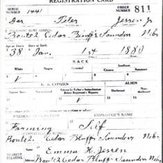Draft Registation for J.P. Jessen born 1880.