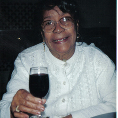 My Grandmother having a glass of grape juice. R.I.P.