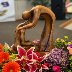 This sculpture was on Don's casket; "Heart Of Compassion", made by Jill Dregger, Don's daughter 