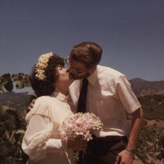 A special 7th anniversary kiss - more in love than ever!!!  Thanks to the Lord!  August 9, 1984