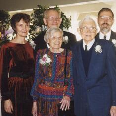 At the wedding of Amy Steinweg to Roger Krum - March 1,1998.  The nuclear Bruno Steinweg family . . .