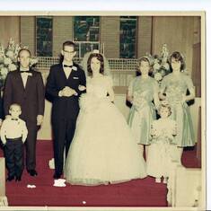 Phil Steinweg and Marlene Lindbeck's wedding, August 1964. Don is 15 here.  Ann and Marlene's sister, Ladeen were the bridesmaides. Don Fahrbach best man, and Don Steinweg, groomsman.  Marlene's sister, Lynda's two older children, Donna and Keith, were th