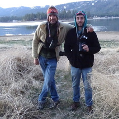 Don and Alex at Big Bear Lake in April 2014 on a 2-day So Cal birding trip.