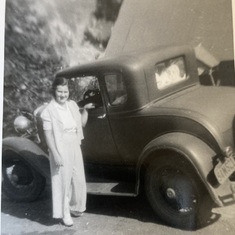 Ruth and cute old car