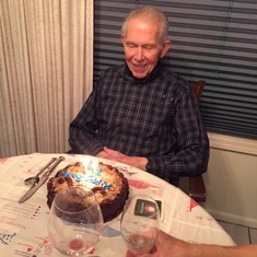 Don and his customary German Chocolate birthday cake, October 2015.