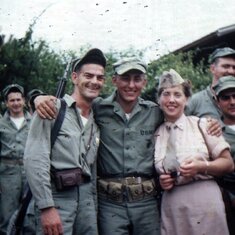 Bob Johannes, Norman Hueling and a nurse on July 4, 1953