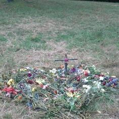Flowers & Cross Memorial