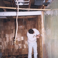 Dad working on western room