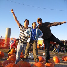 Don, Brandon and Michael at the Dell'Osso Family Farms Pumpkin Patch, 2007