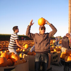Dad having fun at the Pumpkin Patch, 2007