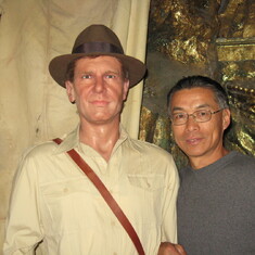 Dad with Indiana Jones at the Wax Museum, Las Vegas, May 2009