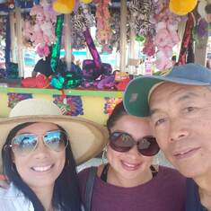 Dad, Kelita and Larissa at the Pleasanton Fair