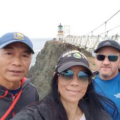 Dad, Kelita and Jonathan at the Point Bonita Lighthouse August 2019