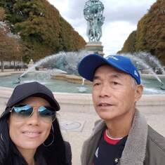 Dad and Kelita at Jardin des Grands Park, Family Trip to Paris, Sept 2019