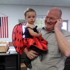 Papaw and Maddie: Dad was on the phone bragging to Memaw about who was visiting him at work :)
