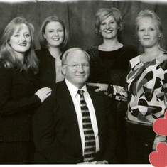 Dad and his girls: Left to Right - Heather, Jana, Donna, Angie, Dad