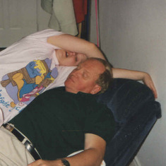 Dad and Jana Daddys lap 1997: I was 17 years old and still falling asleep on my Daddy's lap <3