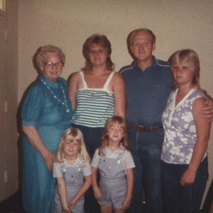 Grandma, Dad and his girls 1984