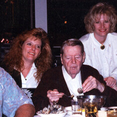 Don's Kids 1996 from left Jim, Cherry, Cindy and Donna with Grandpa Holmes