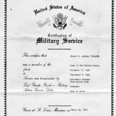 Certificate of Military Service