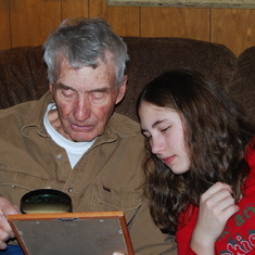 Shalah and Grandpa...the youngest grandchild!